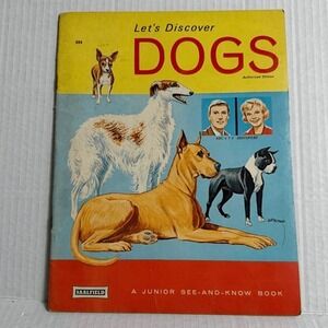 Vintage 1964 Let's Discover Dogs‎ Junior See and Know Series Book Illustrations